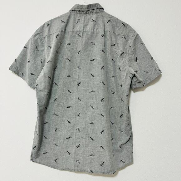 Molokai Surf Co Men's Button Down Shirt Blue Short Sleeve Size XL Paper Plane - Picture 4 of 4